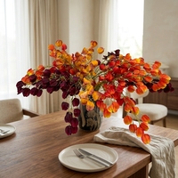 Tiges de fleurs artificielles en soie, bouquet réaliste d'automne, arrangement floral artificiel pour la décoration de table de salon