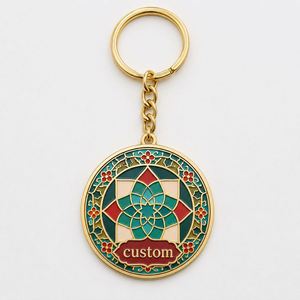 Porte-clés pendentif souvenir en alliage de zinc à motif géométrique ethnique du Moyen-Orient, personnalisé en gros - Product Image 2