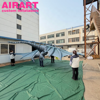 Animaux gonflables réalistes, dragon volant gonflable avec ailes pour la décoration publicitaire