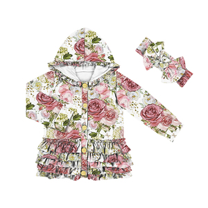 Preciosos Abrigos con Volantes para Bebés, Ropa de Abrigo para Niñas con Diadema, Sudaderas con Capucha para Niños, Chaquetas con Botones, Ropa para Niñas Pequeñas, Chaqueta para Niñas al por Mayor - Product Image 3