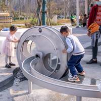 Jouet amusant et personnalisable Parc aquatique pour enfants jouant avec des jouets aquatiques Windmil géant en acier inoxydable