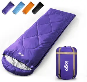 Woqi saco de dormir impermeável em poliéster 210t, saco retardante de chama portátil para acampamento caminhada e caminhadas