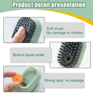 Wholesale Shoes Brush Automatic Discharge Multifunction Press Out <b>Cleaner</b> Soft Bristles Clothes Brushes Cleaning Tool - Product Image 2