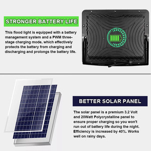 100W 200W 300W 400W chiếu sân vận động đèn nhôm Đèn pha điều khiển từ xa 3 năm bảo hành ngoài trời năng lượng mặt trời lũ ánh sáng - Product Image 5