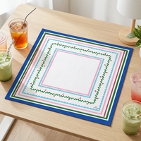 Tapis de jeu de Mahjong Floral Papillon 80x80cm en Velours Technique Imperméable avec Caoutchouc de 3cm d'épaisseur, Protection de Table Luxe Insonorisante