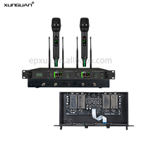 Système de micro sans fil UHF à double canal M-7602 True Diversity avec écran TFT, prend en charge l'antenne externe pour la parole, l'église, la scène