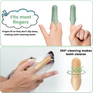 Kit de brossage dentaire pour chien à 360 degrés personnalisé, brosse à dents pour chat, brosse à dents en silicone de qualité alimentaire pour chien, brosse à dents à doigt pour le nettoyage des dents des chiens - Product Image 4