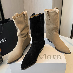 Cialisa Western Leisure Khaki Suede stivale da Cowboy in vera pelle <span class=keywords><strong>stivali</strong></span> da donna autunno inverno <span class=keywords><strong>neri</strong></span> scarpe da donna 2022 - Product Image 6