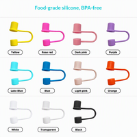 Capuchons de paille réutilisables en silicone de qualité alimentaire 8mm 10mm, anti-poussière, accessoires pour pailles de gobelets