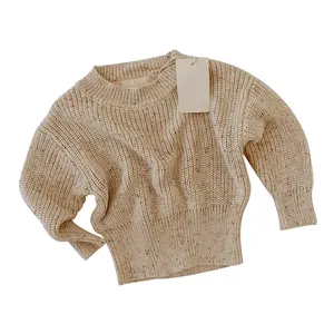 Бутик высокое качество осень зима пуловер для младенцев малышей вязаная одежда для детей однотонный Детский свитер