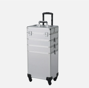 Valise à roulettes en aluminium 4 en 1 pour <span class=keywords><strong>maquillage</strong></span>, salon de beauté, chariot organisateur de cosmétiques - Product Image 6