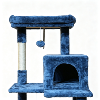 Menara Pohon Kucing Tinggi untuk Beberapa Kucing di Dalam Rumah dengan Tempat Tidur Hammock yang Nyaman, Tiang Garuk Sisal, dan Mainan Gantung Interaktif