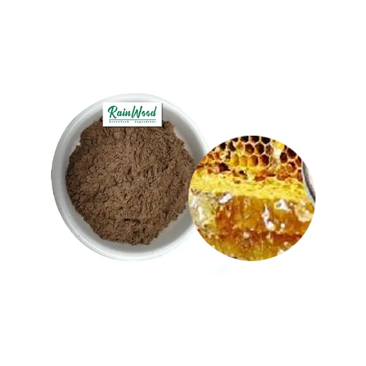 Fournir une poudre d'extrait de propolis d'abeille naturelle de qualité alimentaire de haute qualité 30% 70% poudre de propolis