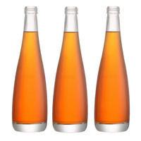 Impression personnalisée Bouteilles en verre rondes de 330 ml pour jus, eau, soda, boissons 33 cl Bouteille d'eau en verre minéral avec bouchon à vis