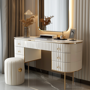 Best Sell Mirrored <strong>Make</strong> <strong>up</strong> <strong>Vanity</strong> Table Modern Dressing Table Set with Stool for Living Room - Product Image 3
