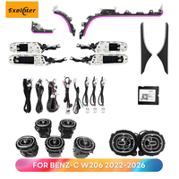 Kit d'éclairage d'ambiance intérieur LED 64 couleurs et accessoires de garniture pour Mercedes Benz Classe C W206 2022-2026
