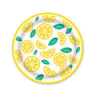 Vente chaude été thème fête fournitures fruits jetable fête vaisselle ensemble fête 7 pouces assiette en papier