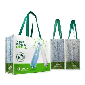 Custom Logo Eco-Friendly Recycled PET Non-Woven Tote Bag Wholesale Handled Shopping Bag With Laminated Advertising