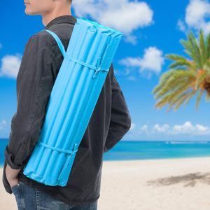 <b>Roll</b> Up Beach <b>Mat</b> 180x60 Cm With Insulating Padding And Carrying Strap Blue - Product Image 6