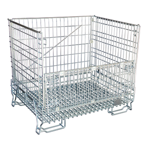 Galvanised Foldable Wire Crates Industrial Customized Transporting Stainless Steel Container