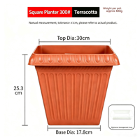 Jardinière carrée en plastique respirant avec fond de drainage en maille renforcée pour une croissance saine des racines, pot de fleurs intérieur/extérieur