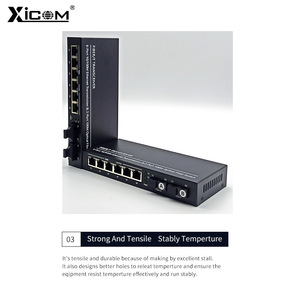 Convertidor de Medios de Fibra Óptica XICOM, 100 Mbps, 2 Fibras, 6 Puertos RJ45, Switch, Transmisión Ethernet - Product Image 3