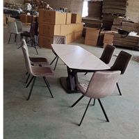 Table à manger extensible en pierre frittée laminée de dessus en céramique d'aspect de marbre moderne de Style nordique