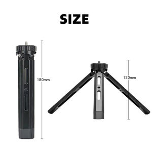 Mini trépied en métal robuste réglable en aluminium Mini trépied portable de bureau pour appareils photo reflex numériques Stabilisateur Lumière LED - Product Image 6