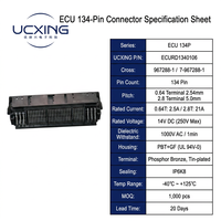 Connecteur PCB automobile 967288-1 à 134 broches, adaptateur mâle, angle droit 90°, pas de 2,54 mm, 7,5 A, 12 V, PBT UL94 V-0, contacts en alliage de cuivre