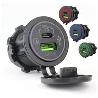 Prise USB C marine 12V avec port PD et chargeur USB allume-cigare 18W Quick Charge 3.0 avec interrupteur d'alimentation pour voiture et camping-car