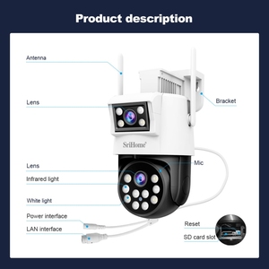 กล้องวงจรปิด SriHome SH048 2MP+2MP เลนส์คู่ HD IP พร้อมระบบติดตามมนุษย์ ภาพคมชัดในเวลากลางคืน รองรับ P2P ดูผ่านระบบออนไลน์ สำหรับความปลอดภัยภายในบ้าน - Product Image 6