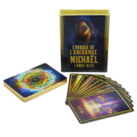 Kartu Tarot pinggiran Foil emas cetak kustom kartu Oracle ramah lingkungan kertas penegasan positif kartu Tarot dengan buku panduan