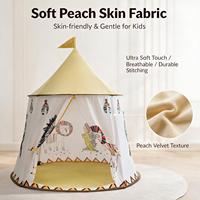 Tente pliable en coton pour enfants, type yourte, à armature droite, monocouche, motif dessin animé, pour l'intérieur, quatre saisons