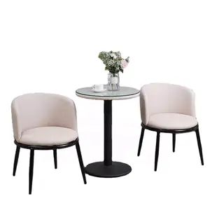 Оптовая продажа, круглые белые бархатные обеденные стулья, современный кожаный обеденный стул, мебель для гостиной, кожаный обеденный стул для дома