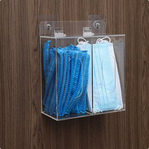 Boîte de rangement murale en acrylique pour masques, gants, chapeaux, avec couvercle anti-poussière, compartiment rectangulaire transparent, étui d'organisation - Product Image 2