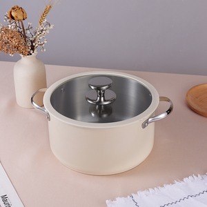Corea colorido Metal cocina hogar SS304 utensilios de cocina de doble fondo de acero inoxidable sopa y ollas con tapa - Product Image 3