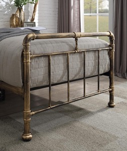 Wholesales <strong>Vintage</strong> <strong>Bed</strong> Simple Design Wrought Iron Platform <strong>Bed</strong> King Size Copper Brush Metal <strong>Bed</strong> <strong>Frames</strong> - Product Image 4
