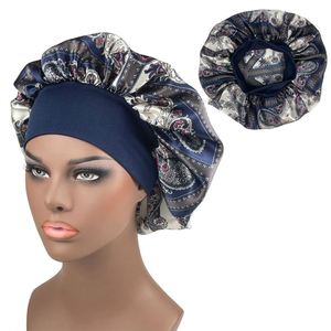 Nuevo y Elegante Gorro de Satén Grande para Mujer, con Banda Elástica Ancha, Gorro de Dormir de Una Sola Capa, Gorro para Dormir por la Noche - Product Image 2