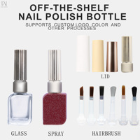 Flacon vide de 12 ml pour vernis gel de marque de luxe, avec bouchon pinceau, fournisseur OEM ODM, usine de flacons en verre pour huile à ongles