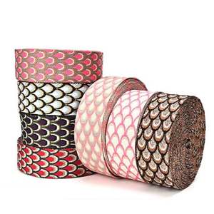 Sangle en nylon jacquard de 2 pouces avec revêtement réfléchissant, 38 mm, motif jacquard lettré, pour usage textile domestique, marque Yusen, certifiée Oeko-Tex - Product Image 2