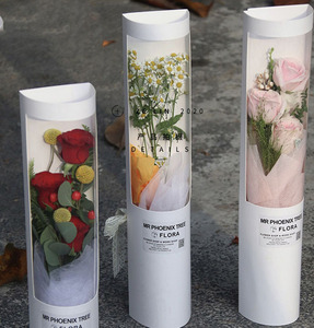 Caja de flores para cumpleaños, caja de rosas para boda, transparente, redonda, negra, rosa y blanca - Product Image 1