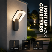 Applique murale LED moderne 12W étanche IP65 en aluminium moulé sous pression, rectangulaire, pour jardin, cour et extérieur