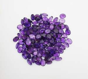 Natural Amethyst Flat Back Gemstone Lot 44 Pcs Oval Cut Red <b>Jewelry</b> <b>Making</b> with IGI Certificate Heat Treated - Product Image 2