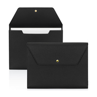 Trousse de papeterie en cuir PU coloré A4, pochette personnalisée style business pour dossiers et documents de papeterie
