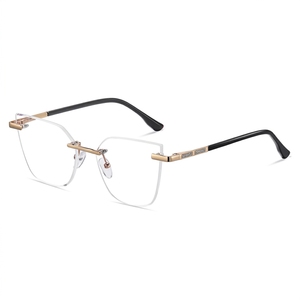 Nuevas <span class=keywords><strong>Gafas</strong></span> Anti Luz Azul sin Marco para <span class=keywords><strong>Mujer</strong></span> con Lentes <span class=keywords><strong>de</strong></span> PC para Rostro Redondo, Compatibles con Lentes Graduadas para Miopía, Modelo 9760 - Product Image 5