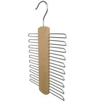 20 Cintres à Cravates en Bois Massif Personnalisables avec Logo, Qualité Supérieure, 20 Niveaux, Design Moderne Durable, Gain de Place pour Magasins et Salles de Bain