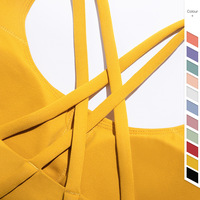 Soutien-gorge de sport classique pour femme, vente chaude, haut de sport athlétique pour Pilates et gym, soutien-gorge de yoga à dos croisé, soutien élevé, haut de course, LOGO personnalisé