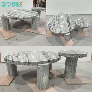 Tavolino da Caffè HZX in Pietra Naturale Personalizzato, Lussuoso Arredo Shangri-La in Marmo Verde Giada per Decorazione Soggiorno - Product Image 6