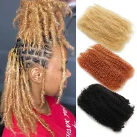 Meilleure vente QVR haute qualité brésilien Remy Afro crépus en vrac cheveux vierges bouclés ruban pour Dreadlocks tresses point culminant