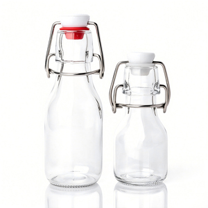 Botella de Vidrio Transparente Vacía con Tapón Metálico, Recipiente Reutilizable y Duradero para Jugo de Frutas, Aceite y Bebidas Caseras - Product Image 3